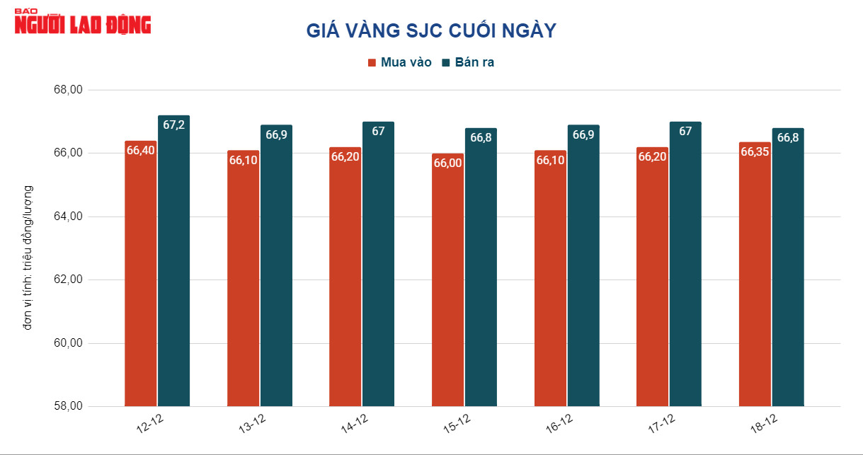 Giá vàng hôm nay 19-12: Vàng SJC tăng trở lại - Ảnh 2.