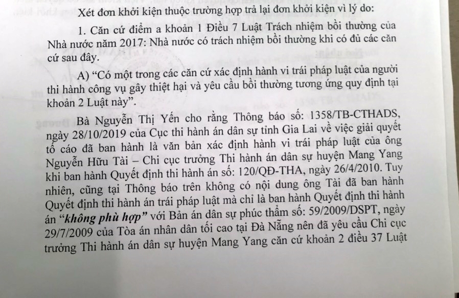 TAND huyện bác đơn khởi kiện của người bị THA tùy tiện - Ảnh 2.