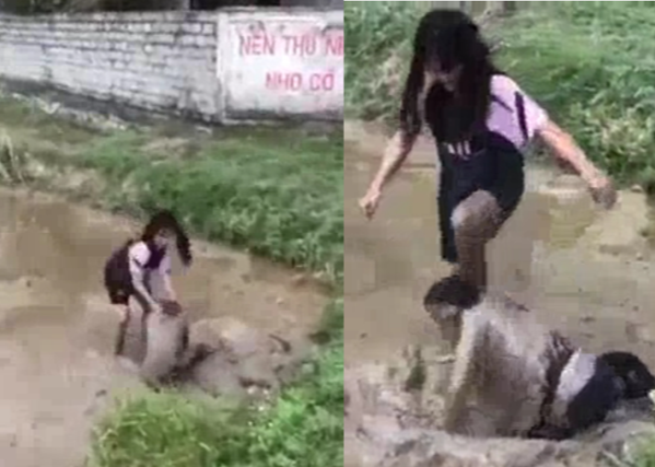 Ngỡ ngàng nguyên nhân vụ nữ sinh lớp 8 bị đánh dã man, nhấn xuống bùn