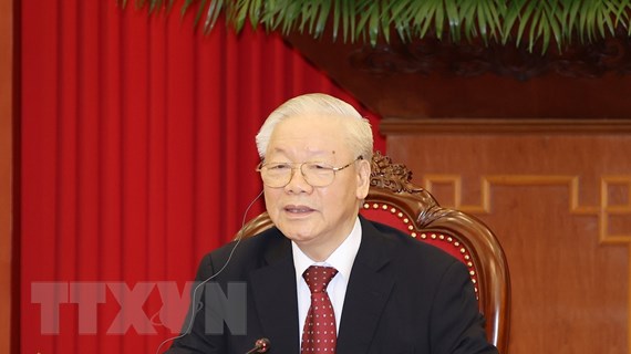 Tổng B&iacute; thư Nguyễn Ph&uacute; Trọng: Đưa đất nước ng&agrave;y c&agrave;ng ph&aacute;t triển, h&ugrave;ng cường, thịnh vượng - Ảnh 1.