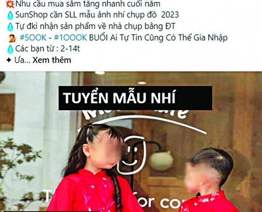 Công an TP HCM cảnh báo chiêu lừa liên quan "người mẫu" trẻ em