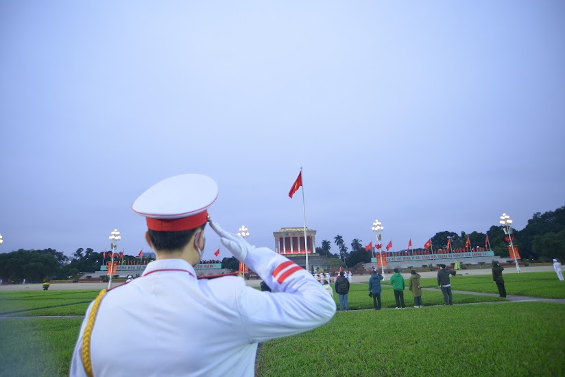 Lễ thượng cờ sáng Mùng Một Tết tại Quảng trường Ba Đình