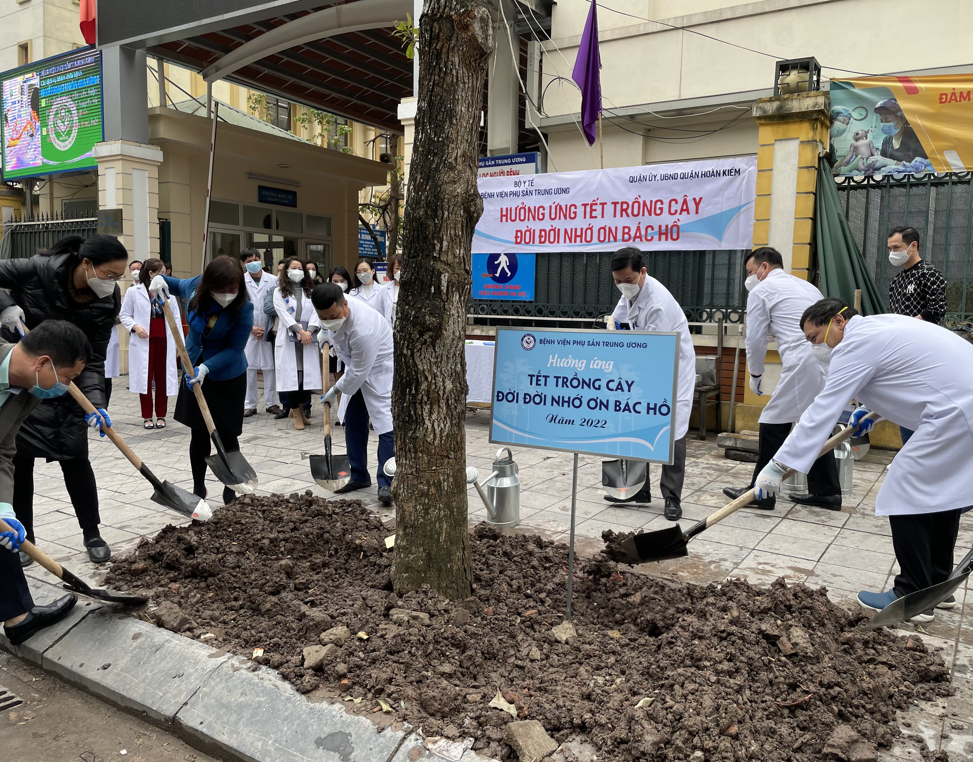 L&atilde;nh đạo Tổng LĐLĐ Việt Nam tham gia Tết trồng c&acirc;y c&ugrave;ng Bệnh viện Phụ sản Trung ương - Ảnh 2.