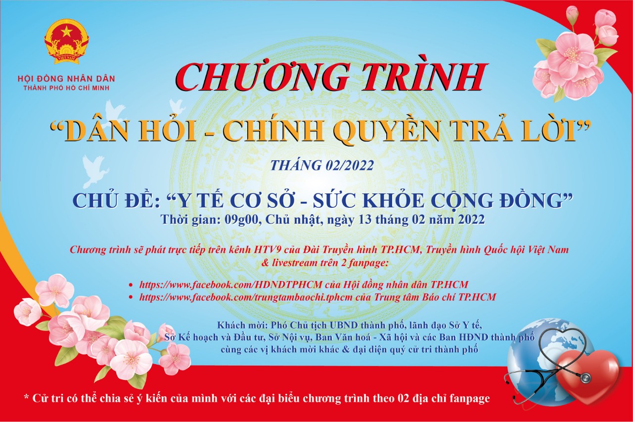 TP HCM: Mời cử tri đón xem Chương trình "Dân hỏi - Chính quyền trả lời" tháng 2-2022