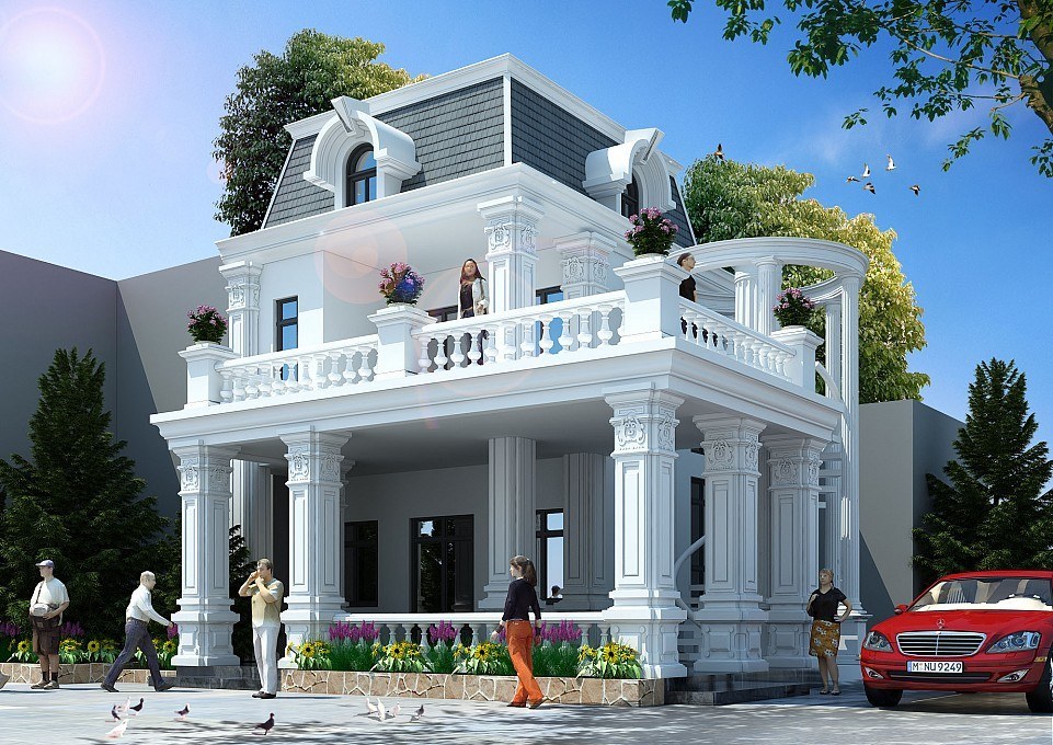 M&ecirc; đắm những mẫu biệt thự t&acirc;n cổ điển 2 tầng đẹp vượt thời gian - Ảnh 7.