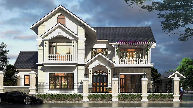 M&ecirc; đắm những mẫu biệt thự t&acirc;n cổ điển 2 tầng đẹp vượt thời gian - Ảnh 8.
