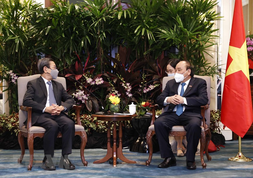 Chủ tịch nước Nguyễn Xu&acirc;n Ph&uacute;c tiếp Bộ trưởng Cao cấp Singapore Goh Chok Tong - Ảnh 7.