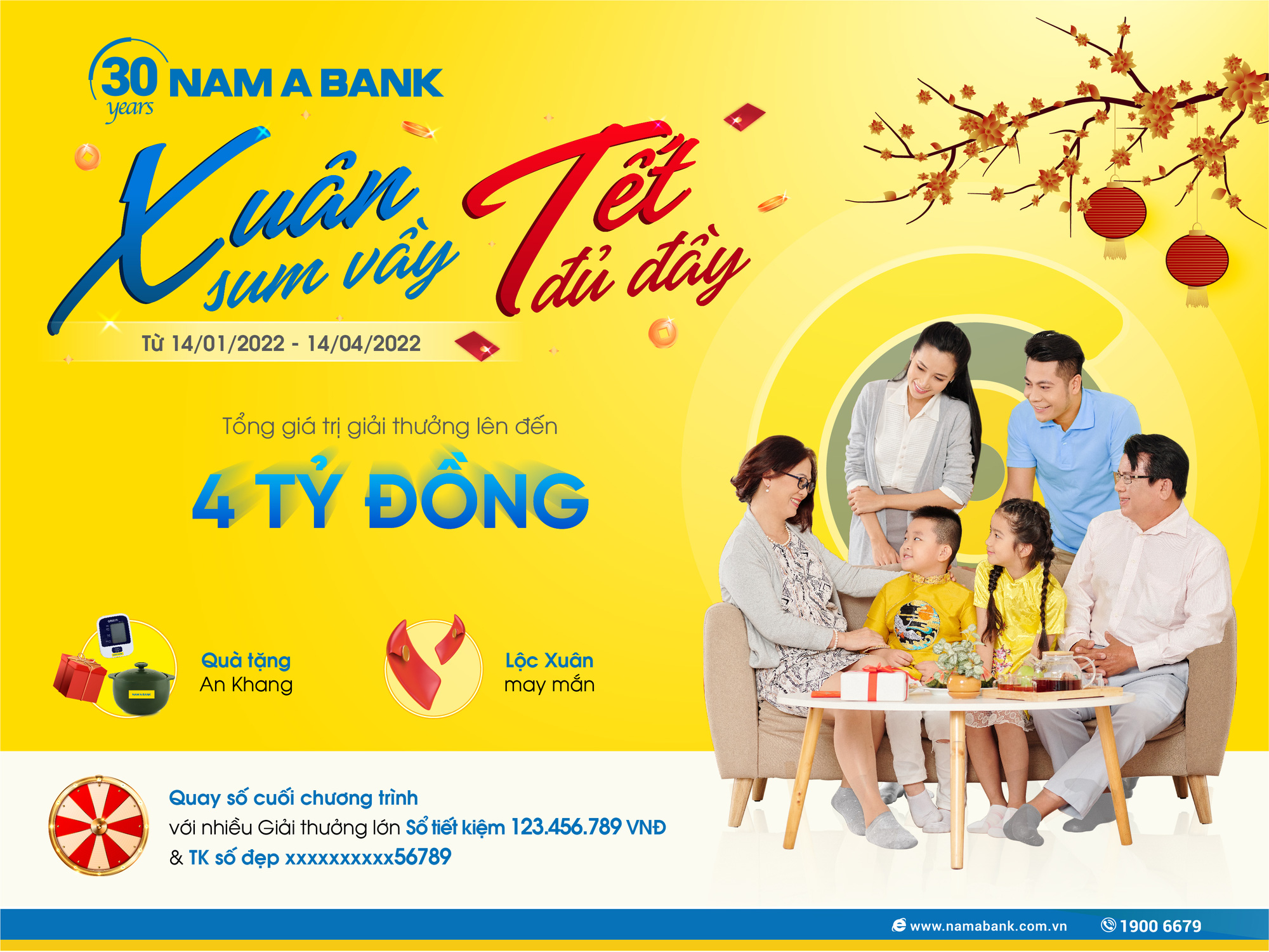 Giao dịch đầu năm nhận ngay lì xì từ Nam A Bank