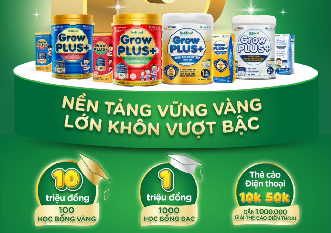 Đánh dấu chặng đường 10 năm, Nutifood GrowPLUS+ tri ân khách hàng bằng hàng ngàn giải thưởng với tổng trị giá đến 18 tỉ đồng