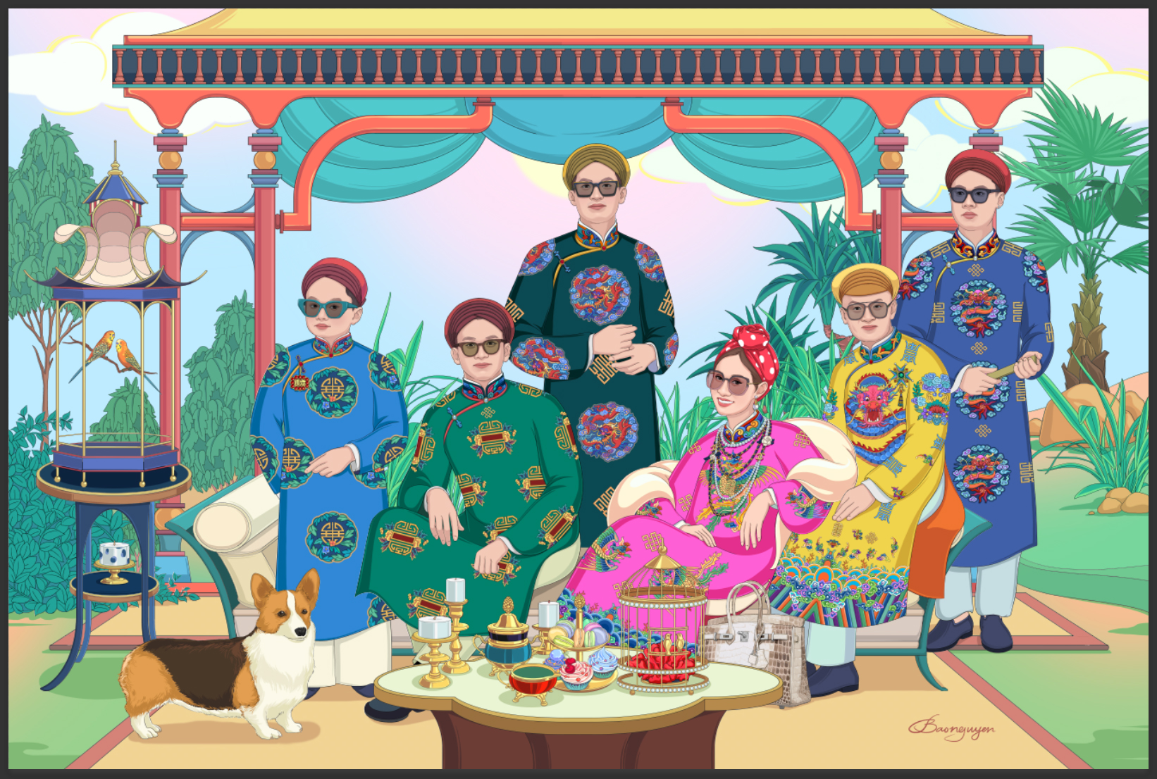 H&agrave;ng hiệu l&ecirc;n tranh cổ phục - Ảnh 2.