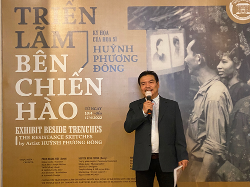 Triển lãm "Bên chiến hào" của họa sĩ Huỳnh Phương Đông