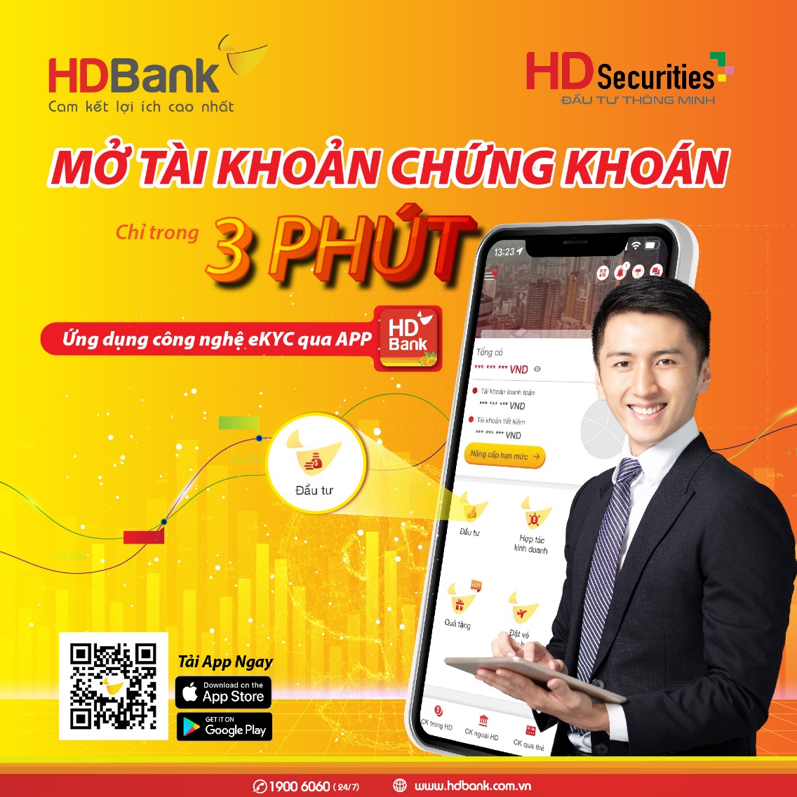 Đầu tư dễ d&agrave;ng với t&iacute;nh năng mở t&agrave;i khoản chứng kho&aacute;n tr&ecirc;n App HDBank - Ảnh 1.