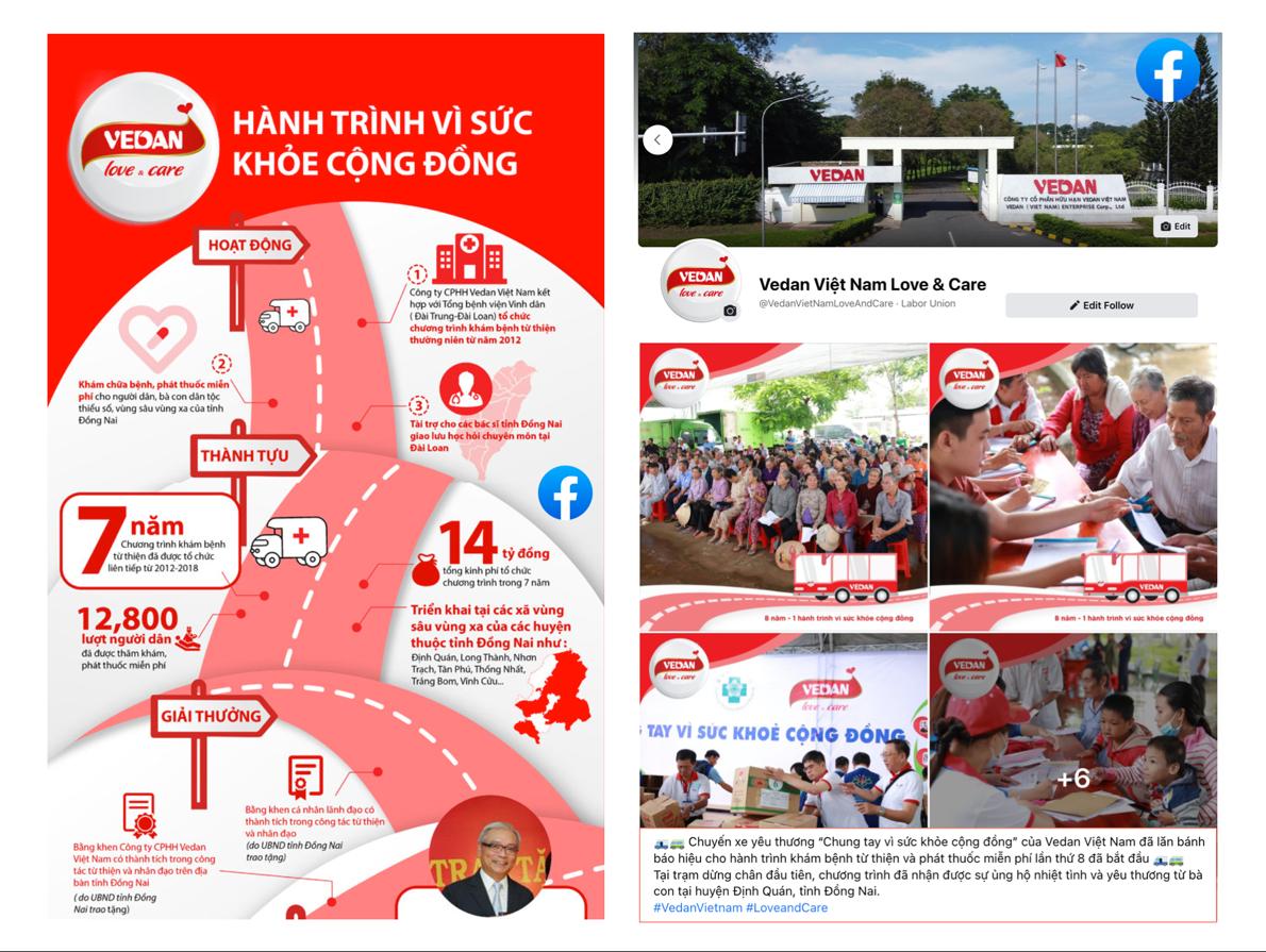 Fanpage Vedan Việt Nam Love & Care: sẻ chia tình yêu với cộng đồng thông qua mạng xã hội