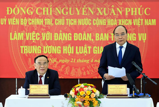 Chủ tịch nước làm việc với Hội Luật gia Việt Nam