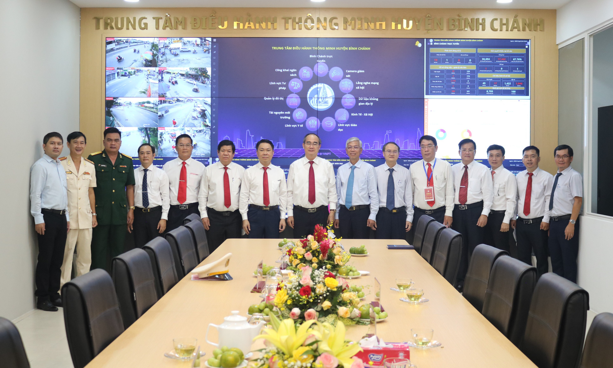 Ông Nguyễn Thiện Nhân dự lễ ra mắt Trung tâm Điều hành thông minh huyện Bình Chánh