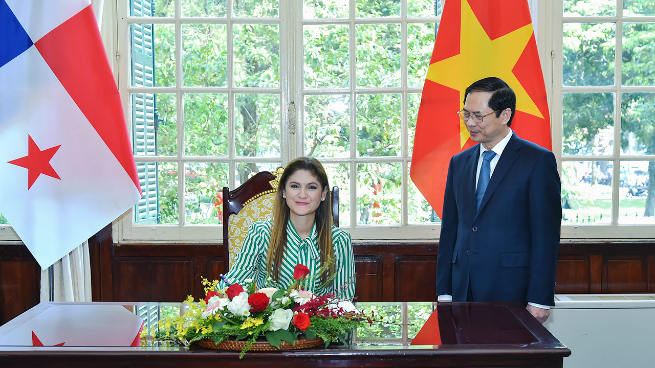 Bộ trưởng B&ugrave;i Thanh Sơn hội đ&agrave;m với Bộ trưởng Ngoại giao Panama - Ảnh 5.