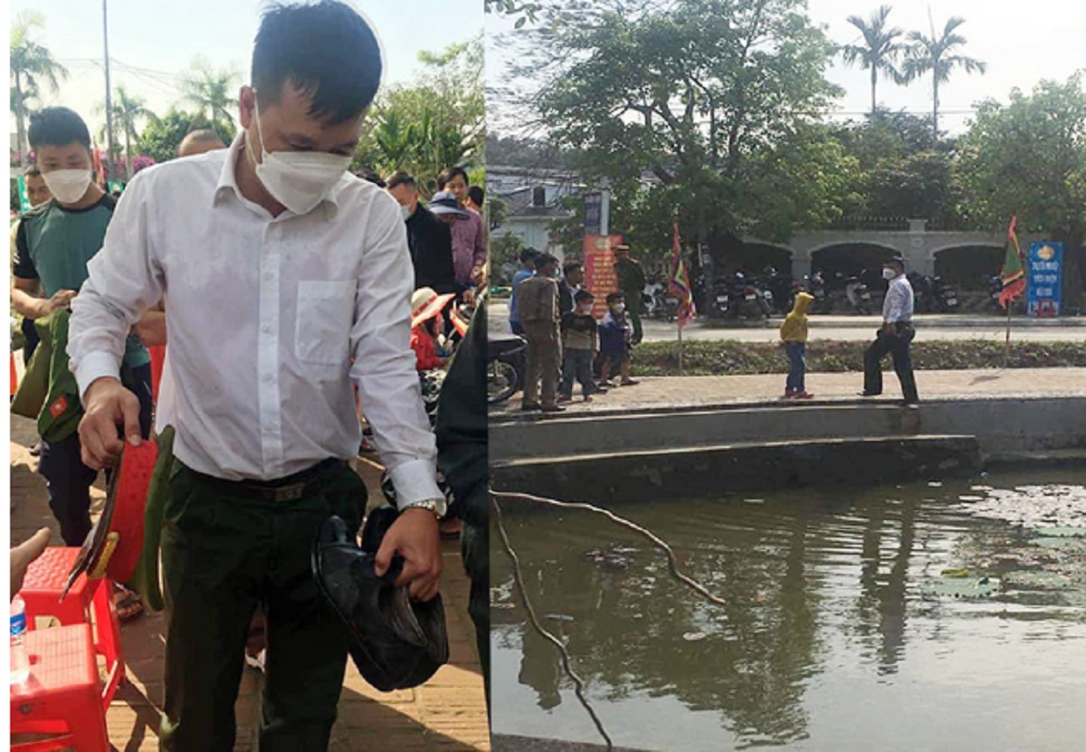 Đại &uacute;y c&ocirc;ng an lao xuống hồ cứu b&eacute; bị đuối nước - Ảnh 1.
