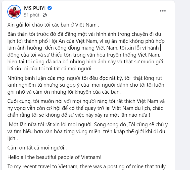 Nữ du kh&aacute;ch chụp ảnh khoe m&ocirc;ng tại Hội An xin lỗi, gỡ ảnh khỏi Facebook - Ảnh 1.