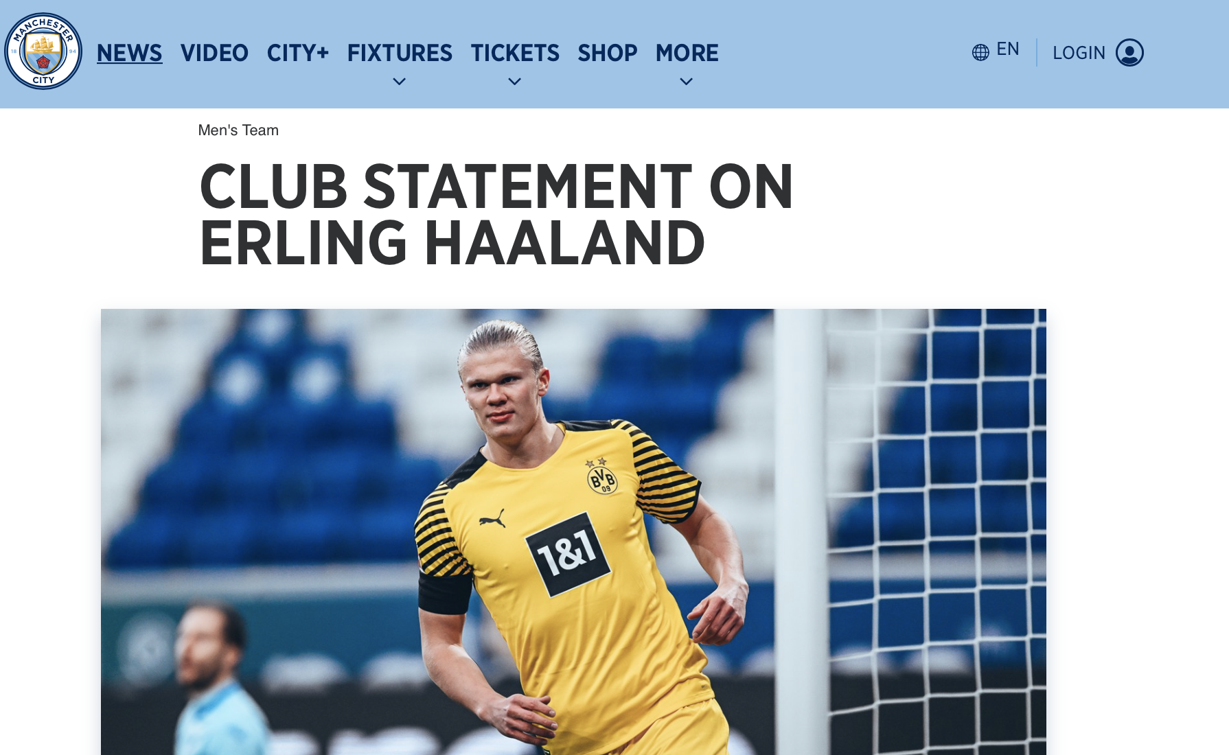 Man City tung bom tấn, x&aacute;c nhận thỏa thuận với Erling Haaland - Ảnh 1.