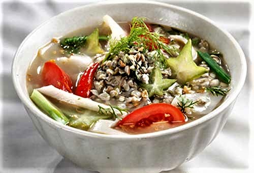 Canh hến nấu thì là