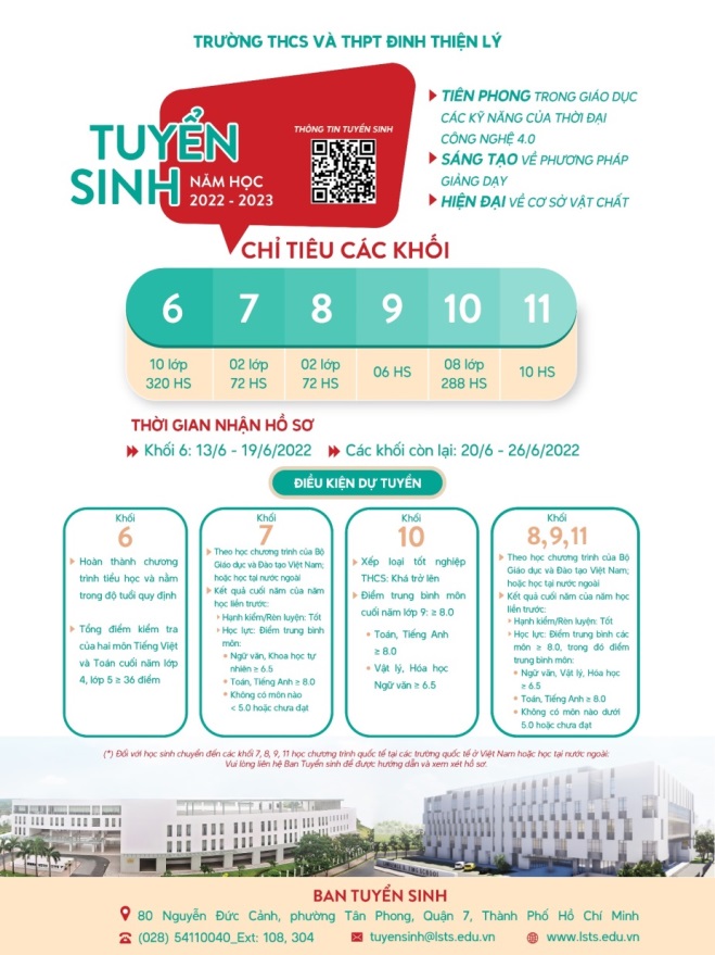 Trường THCS v&agrave; THPT Đinh Thiện L&yacute; tăng chỉ ti&ecirc;u tuyển sinh năm học 2022-2023 - Ảnh 3.