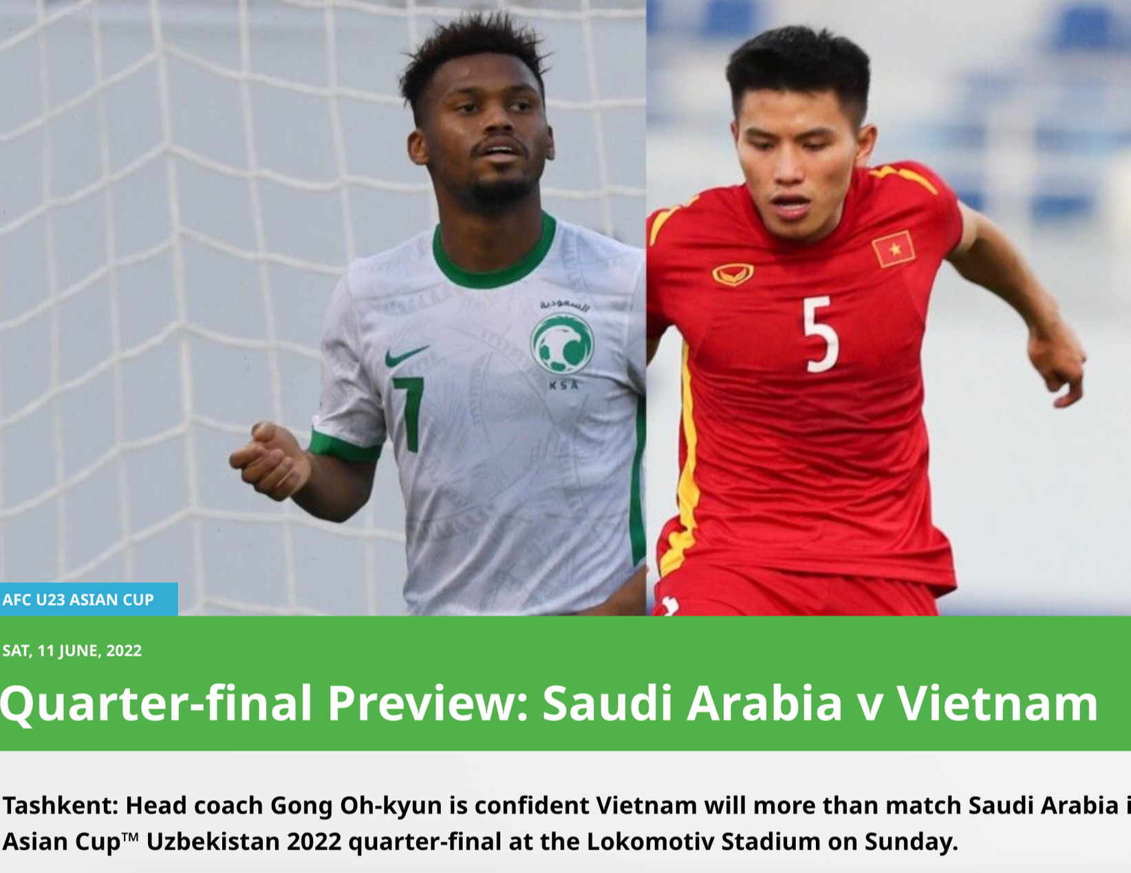 Báo châu Á nhận định U23 Việt Nam "dưới cơ" U23 Ả Rập Saudi