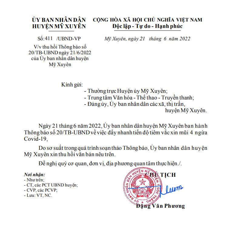 Chủ tịch huyện Mỹ Xuy&ecirc;n l&ecirc;n tiếng về th&ocirc;ng b&aacute;o &ldquo;lạ&rdquo; ph&ograve;ng, chống Covid-19 - Ảnh 3.
