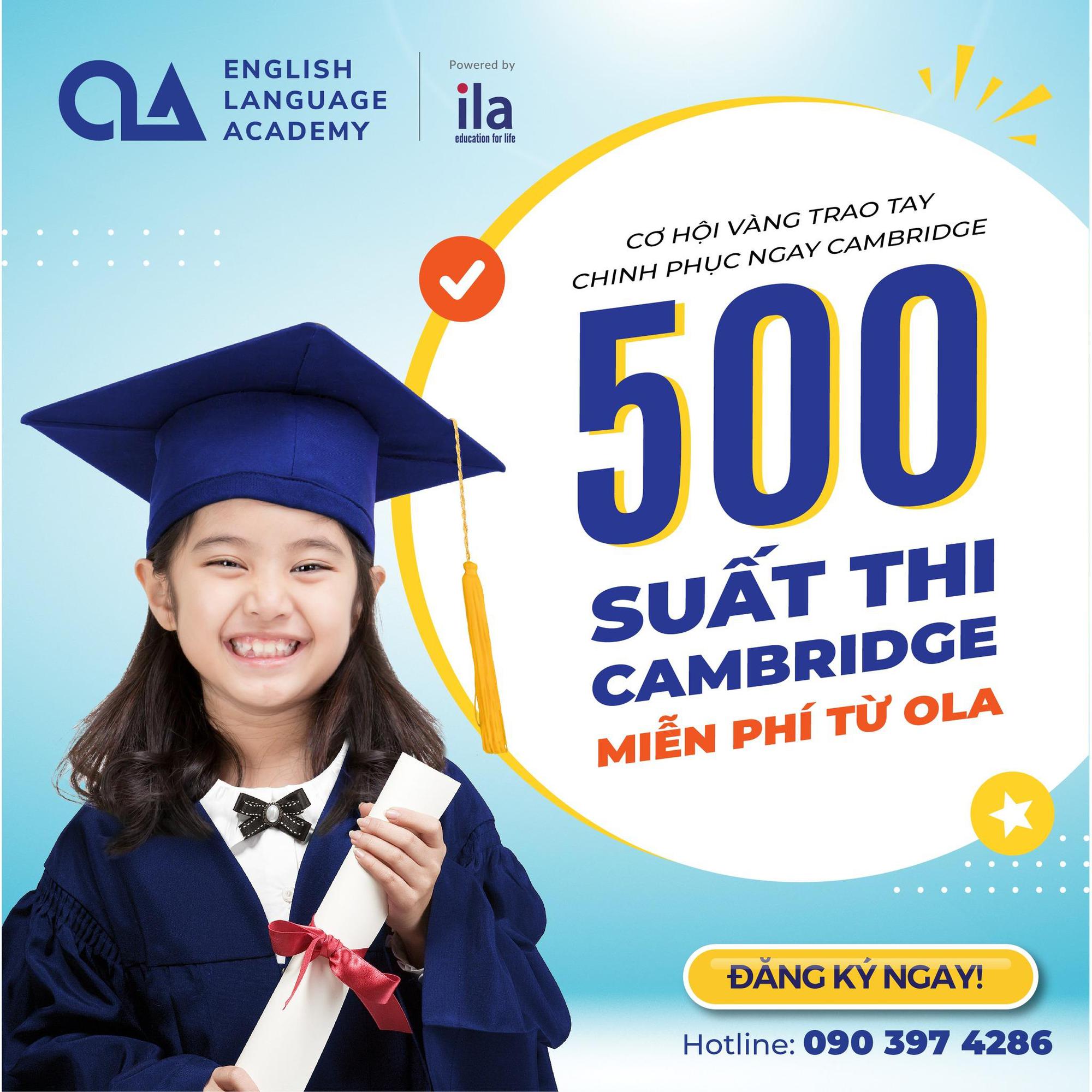 Trung t&acirc;m đ&agrave;o tạo Anh ngữ OLA trao tặng 500 suất thi chứng chỉ Cambridge ESOL miễn ph&iacute; - Ảnh 1.