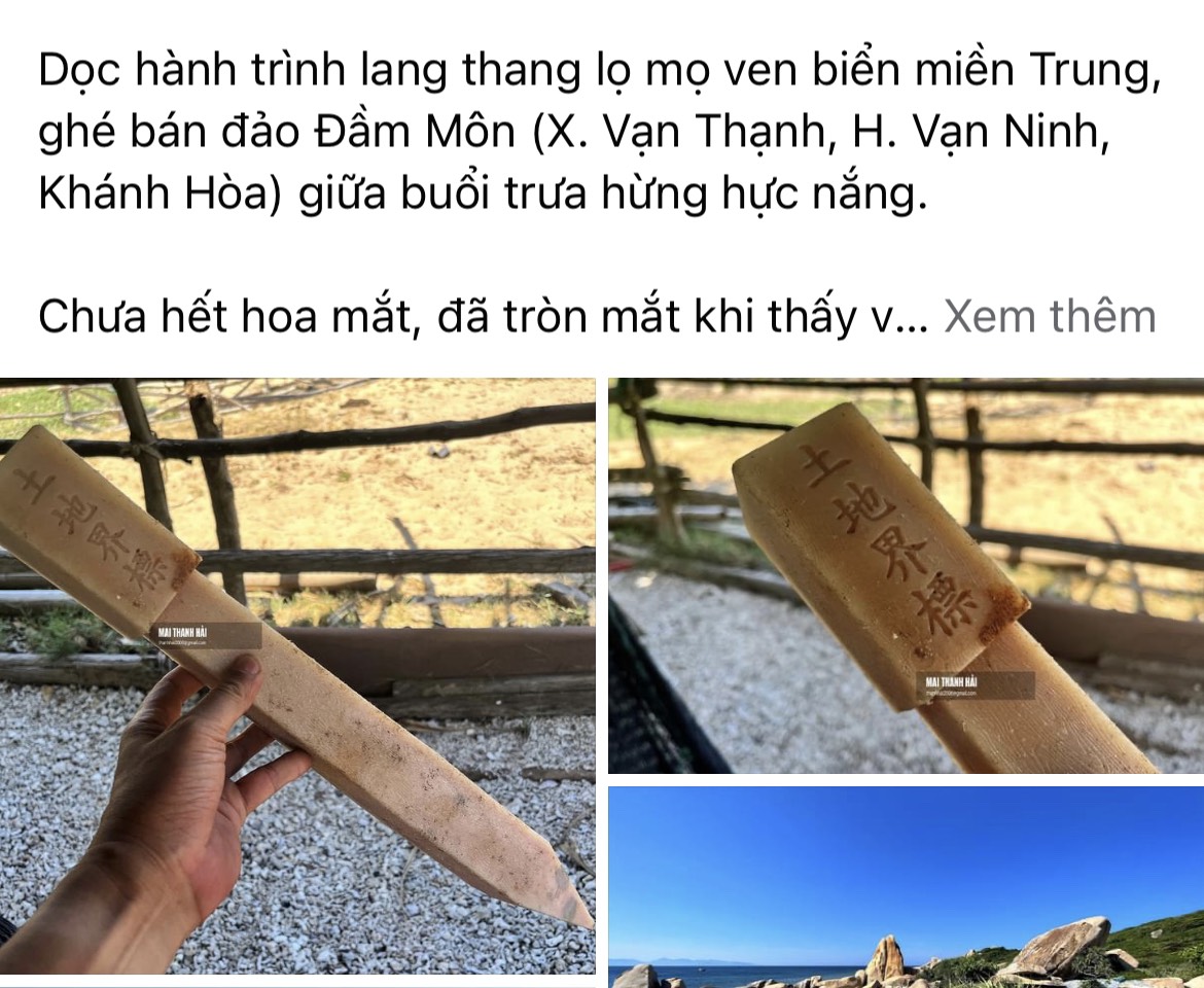Cơ quan chức năng xác minh thông tin cọc nhựa chữ Trung Quốc "Thổ địa giới tiêu" trôi sang Khánh Hòa