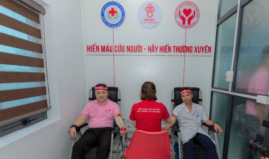 Khai trương điểm hiến m&aacute;u Bệnh viện Đa khoa N&ocirc;ng nghiệp - Ảnh 4.