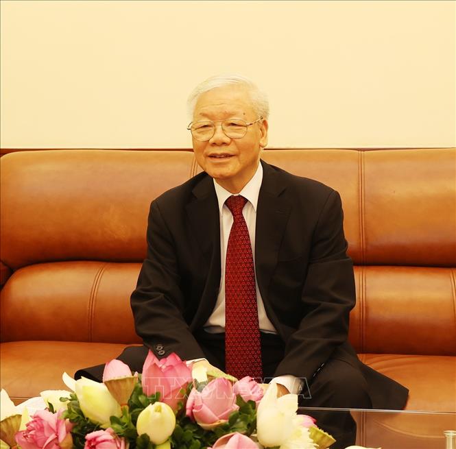 Tổng B&iacute; thư Nguyễn Ph&uacute; Trọng điện đ&agrave;m với Chủ tịch Đảng, Thủ tướng Campuchia Hun Sen - Ảnh 1.