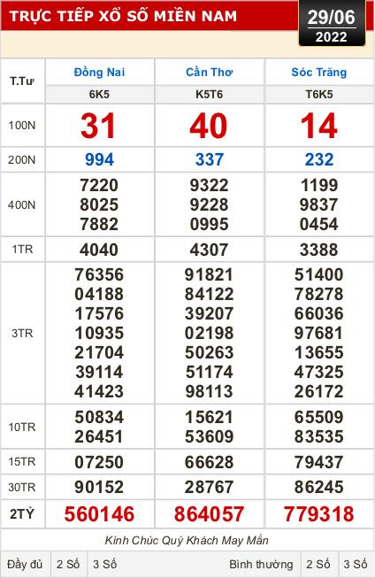 Kết quả xổ số ngày 29-6: Đồng Nai, Cần Thơ, Sóc Trăng, Đà Nẵng, Khánh Hòa, Bắc Ninh - Ảnh 1.