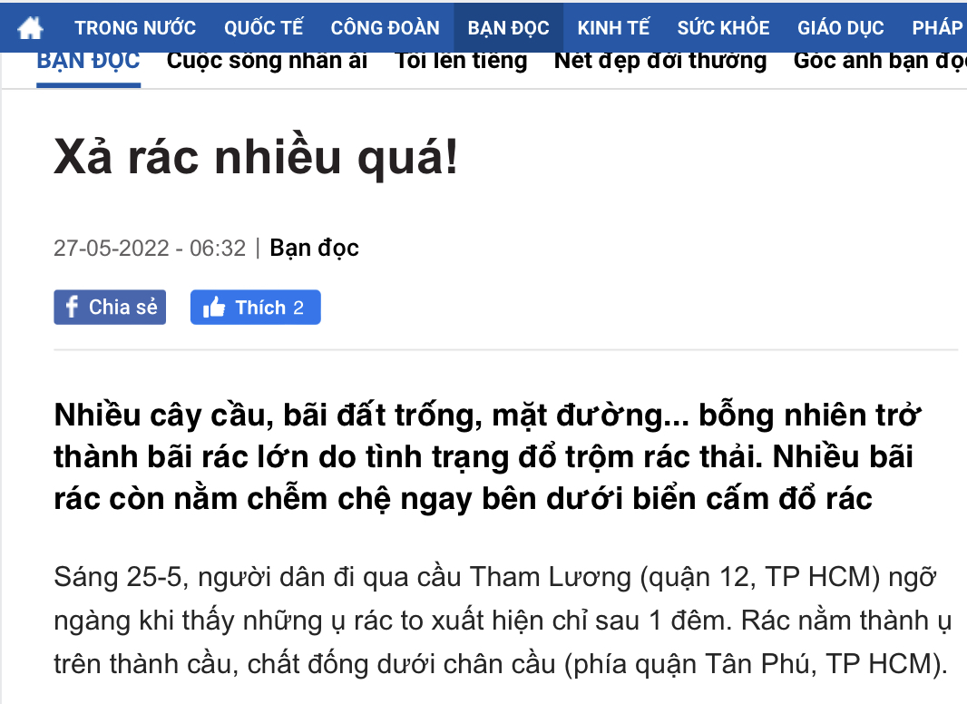 Diễn đàn "Xả rác nhiều quá!": Chủ tịch UBND TP HCM chỉ đạo xử lý và báo cáo