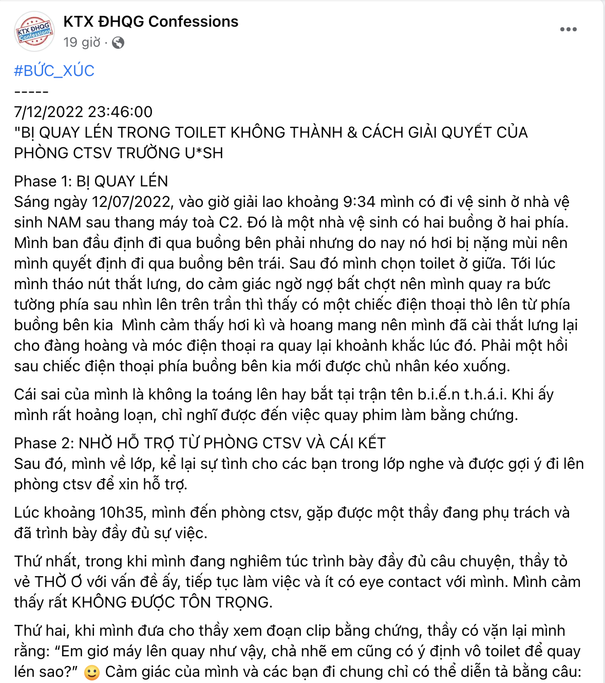Sinh vi&ecirc;n bị quay l&eacute;n trong nh&agrave; vệ sinh, chuy&ecirc;n vi&ecirc;n xử l&yacute; tr&igrave;nh b&aacute;o chưa hợp l&yacute; - Ảnh 2.