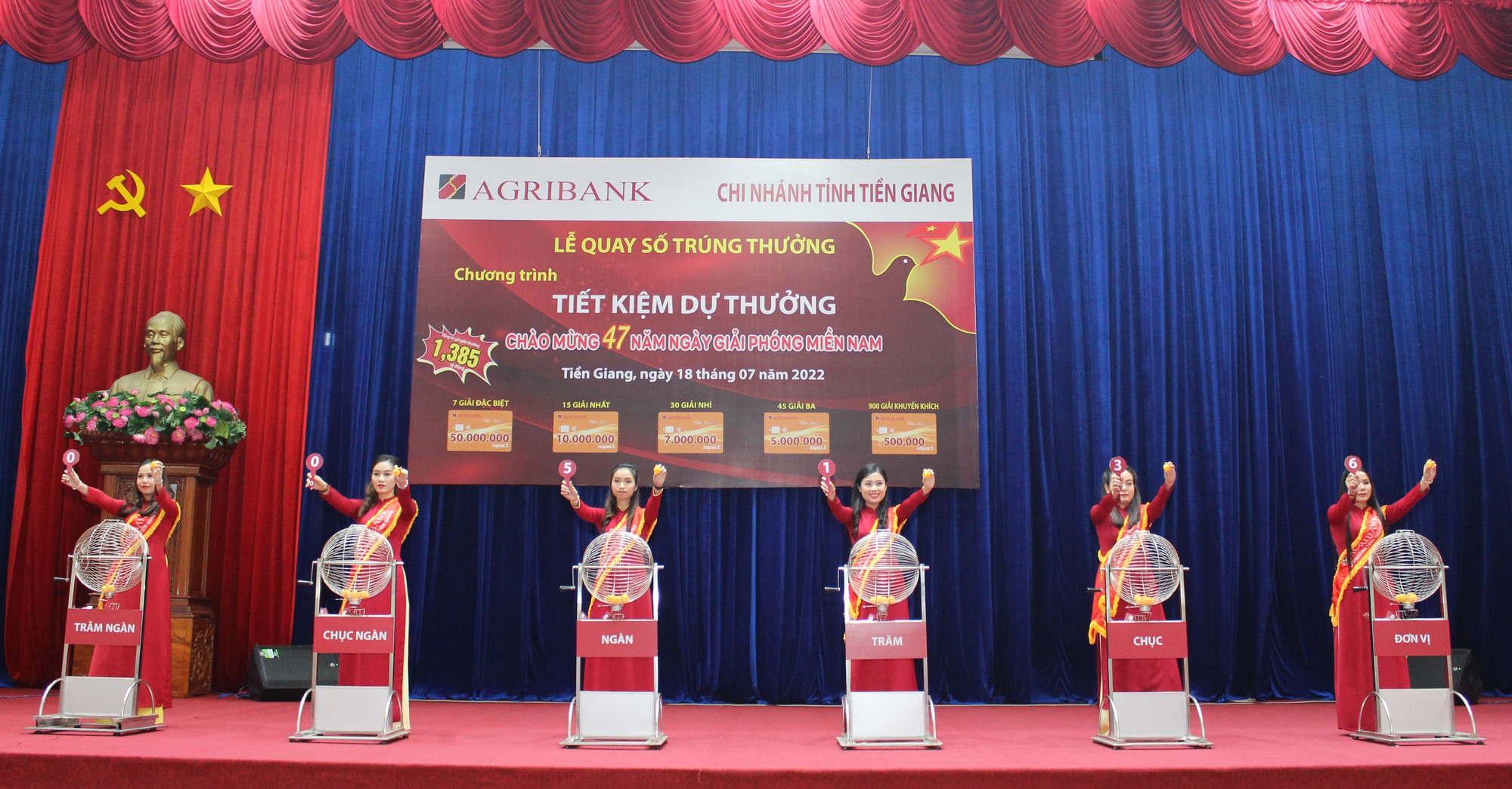 997 khách hàng trúng thưởng chương trình huy động tiết kiệm dự thưởng của Agribank Tiền Giang