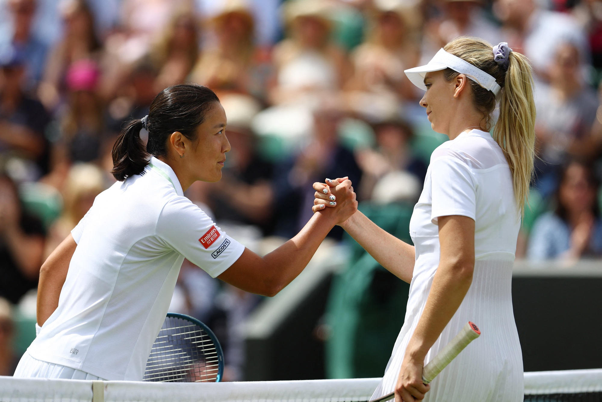 Nữ tay vợt người Ph&aacute;p gốc Việt tiếp tục g&acirc;y sốc Wimbledon 2022 - Ảnh 1.