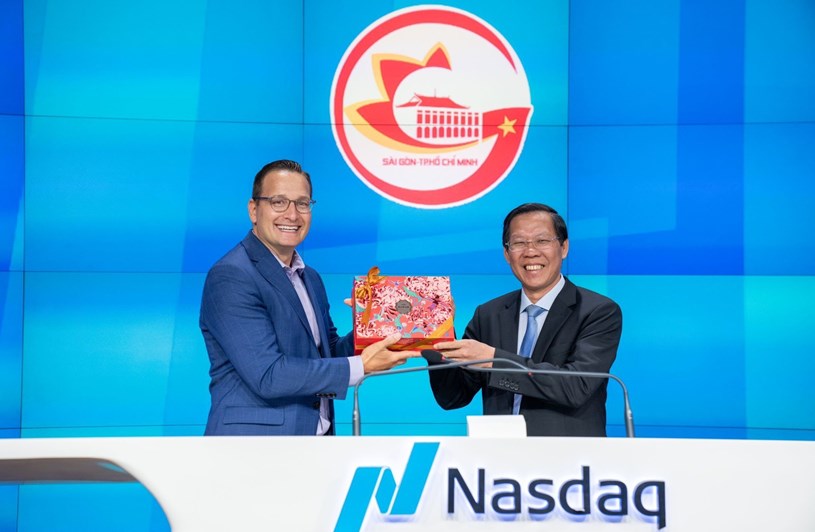 Lãnh đạo TP HCM thăm, làm việc tại Sàn giao dịch chứng khoán NASDAQ
