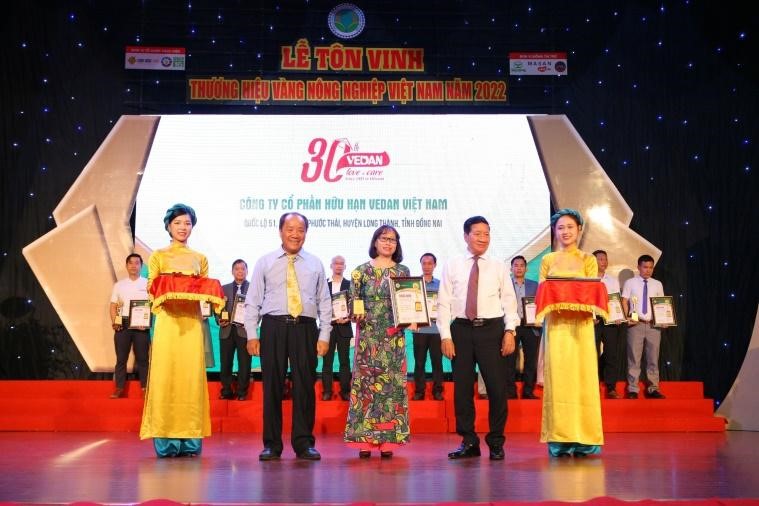 Vedan Việt Nam tiếp tục được vinh danh"Thương hiệu vàng nông nghiệp Việt Nam"
