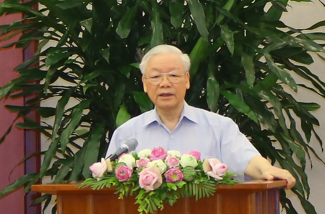 H&igrave;nh ảnh Tổng B&iacute; thư Nguyễn Ph&uacute; Trọng gặp mặt đại biểu người c&oacute; c&ocirc;ng với c&aacute;ch mạng ti&ecirc;u biểu to&agrave;n quốc - Ảnh 1.