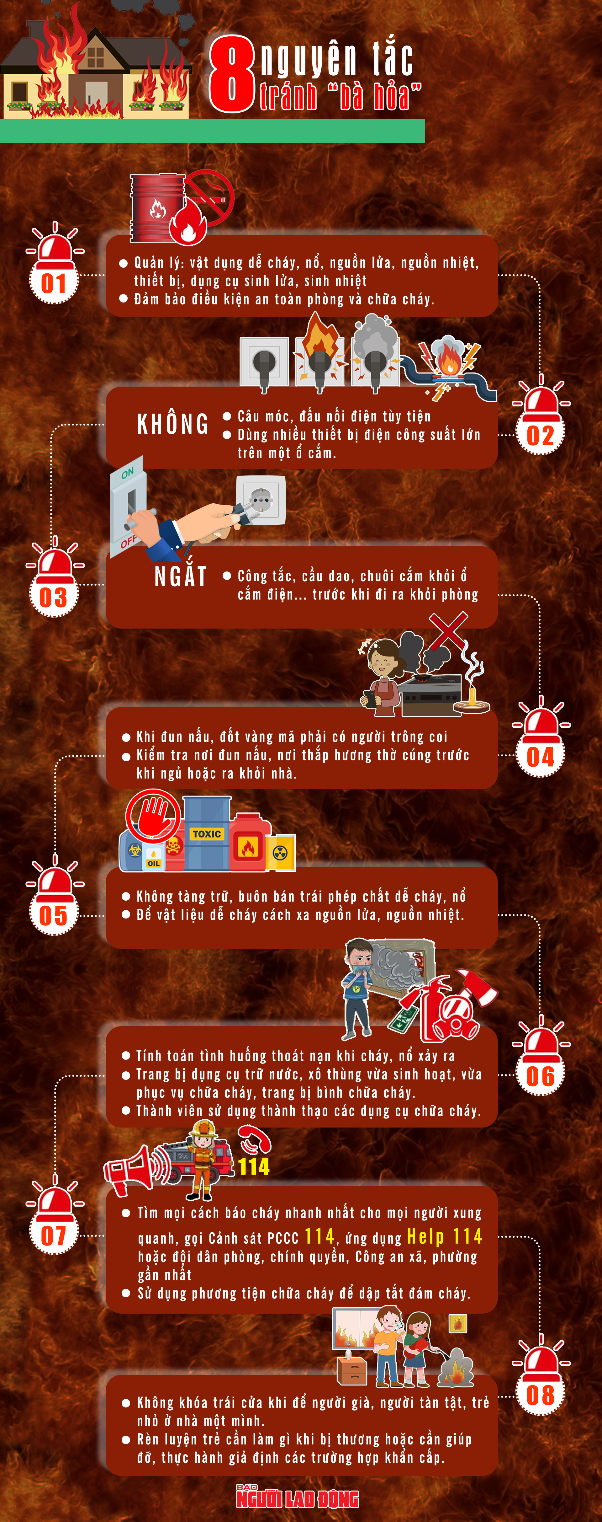 [Infographic] 8 nguy&ecirc;n tắc tr&aacute;nh &ldquo;b&agrave; hỏa&rdquo; - Ảnh 1.