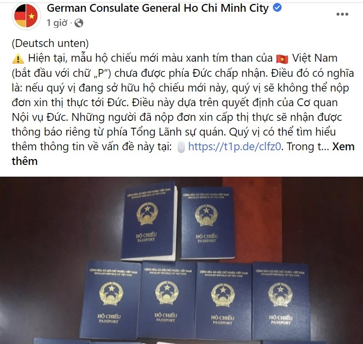 Vì sao Đức tạm thời chưa công nhận mẫu hộ chiếu mới của Việt Nam?