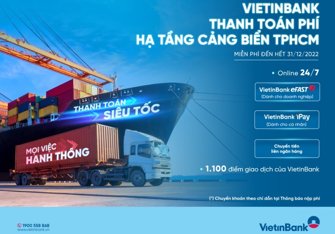 VietinBank thu phí hạ tầng cảng biển tại TP HCM