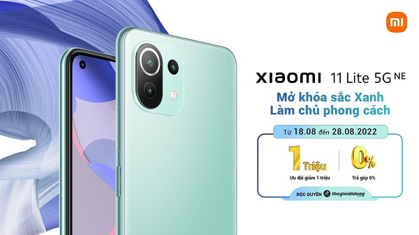 Xiaomi 11 Lite 5G NE phiên bản Xanh Bạc Hà tại Thế Giới Di Động