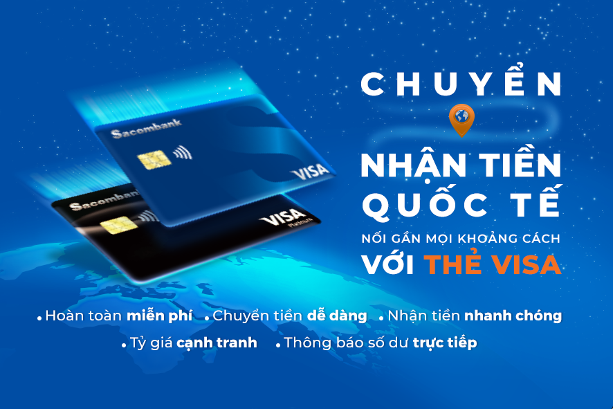 Chuyển và nhận tiền quốc tế dễ dàng cùng Sacombank