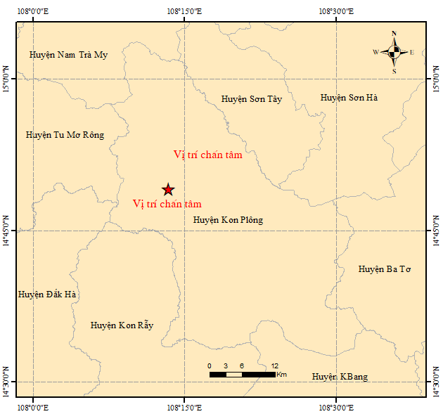 Lại xảy ra động đất 3,3 độ Richter ở Kon Tum - Ảnh 1.