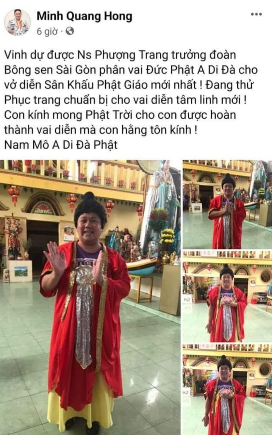 Đo&agrave;n B&ocirc;ng Sen S&agrave;i G&ograve;n phản hồi vụ Minh B&eacute;o v&agrave;o vai Đức Phật - Ảnh 2.
