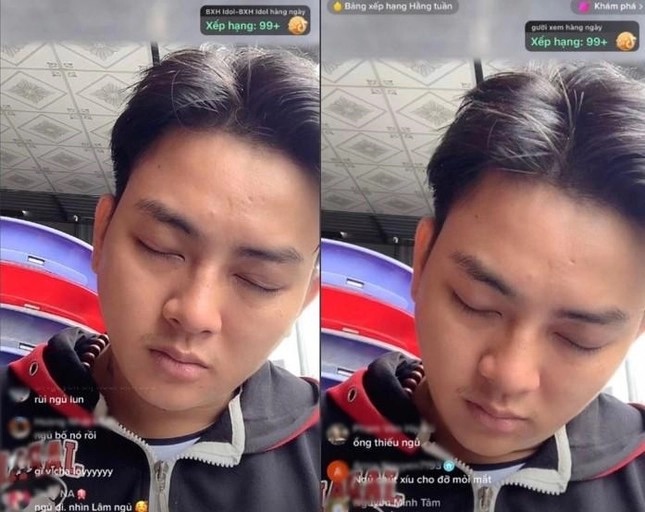 Hoài Lâm lảm nhảm, ngủ gục trên sóng livestream