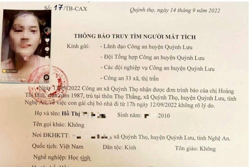 Nữ sinh lớp 7 “mất tích” bí ẩn cùng chị em họ