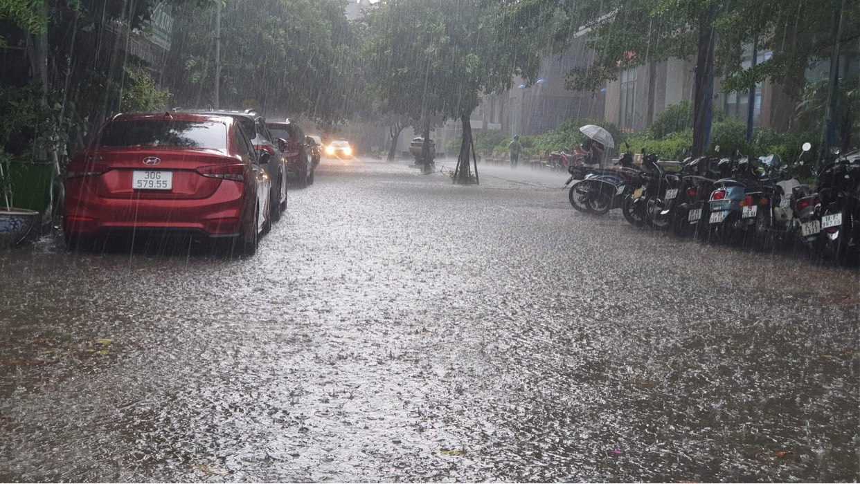 Nhiều tuyến phố ngập sâu, xế hộp bị cây bật gốc đè trúng trong cơn mưa lớn - Ảnh 10.