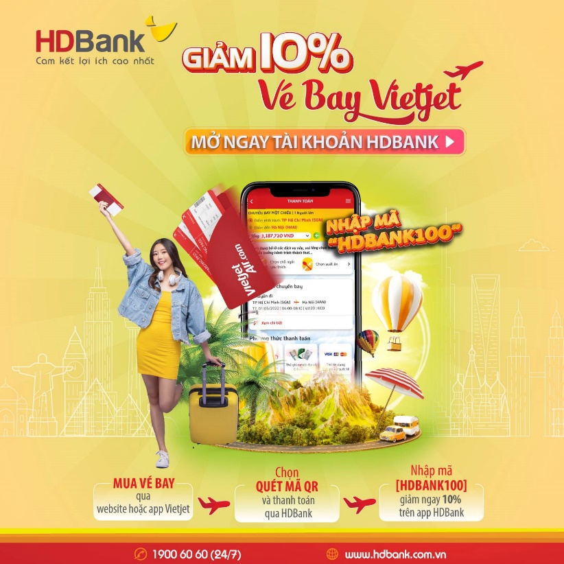 Cùng HDBank đặt vé máy bay giờ nào cũng rẻ - Ảnh 1.